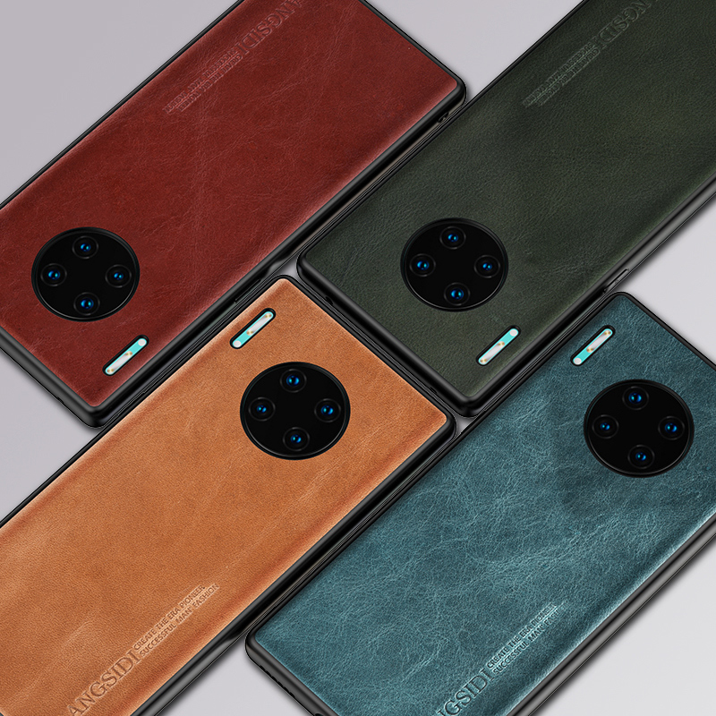 朗斯狄 华为mate30pro5g版手机壳真皮保护套全包耐磨防摔个性创意潮牌