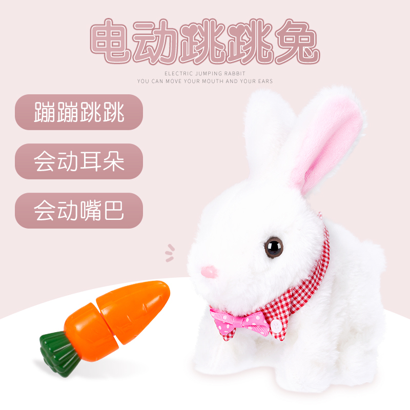 小兔子毛绒玩具儿童宠物会叫会走玩偶电动小白兔生日仿真兔子 [萌犬小屋]泰迪犬(赠电池+螺丝刀+运费险)