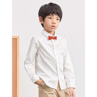 [2件2折价:42]米喜迪mecity童装春装新款男童白色领结装饰帅气演出长袖衬衫