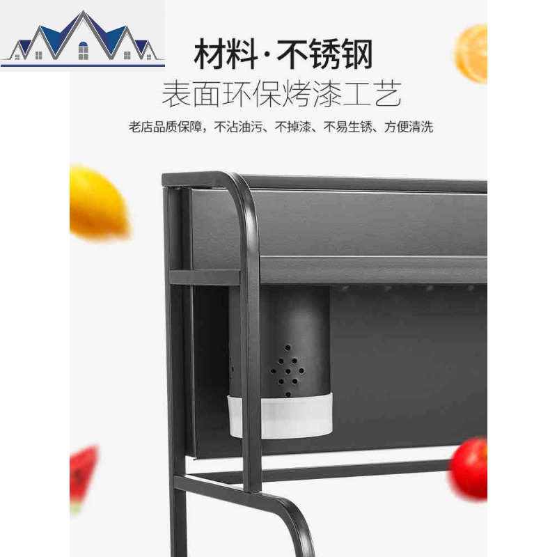不锈钢厨房置物架调味调料架子收纳刀架用品油盐酱醋盒瓶家用大全 三维工匠收纳盒高清大图