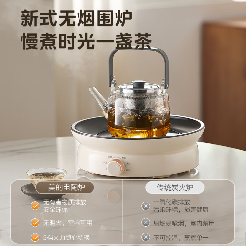 美的(Midea) MC-HW12EY10 电陶炉274*274*86mm(单位:台)白色高清大图