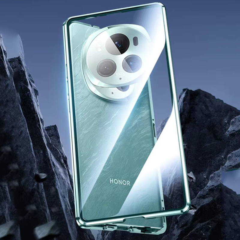 圣幻 荣耀magic6手机壳honor magic6pro磁吸带卡扣金属双面全包套防摔