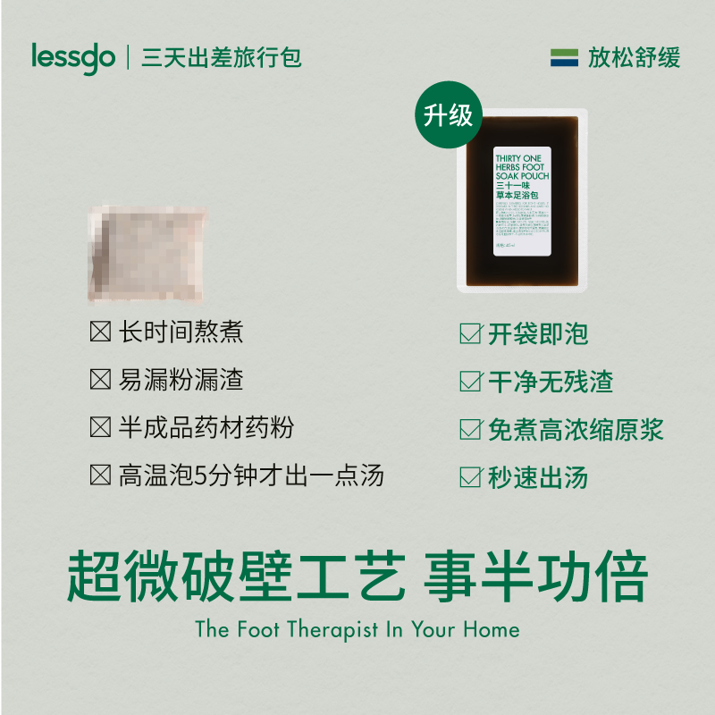 lessgo利事多泡脚药包助睡眠排汗艾草花椒洗脚泡脚排毒去湿气除臭足浴包高清大图