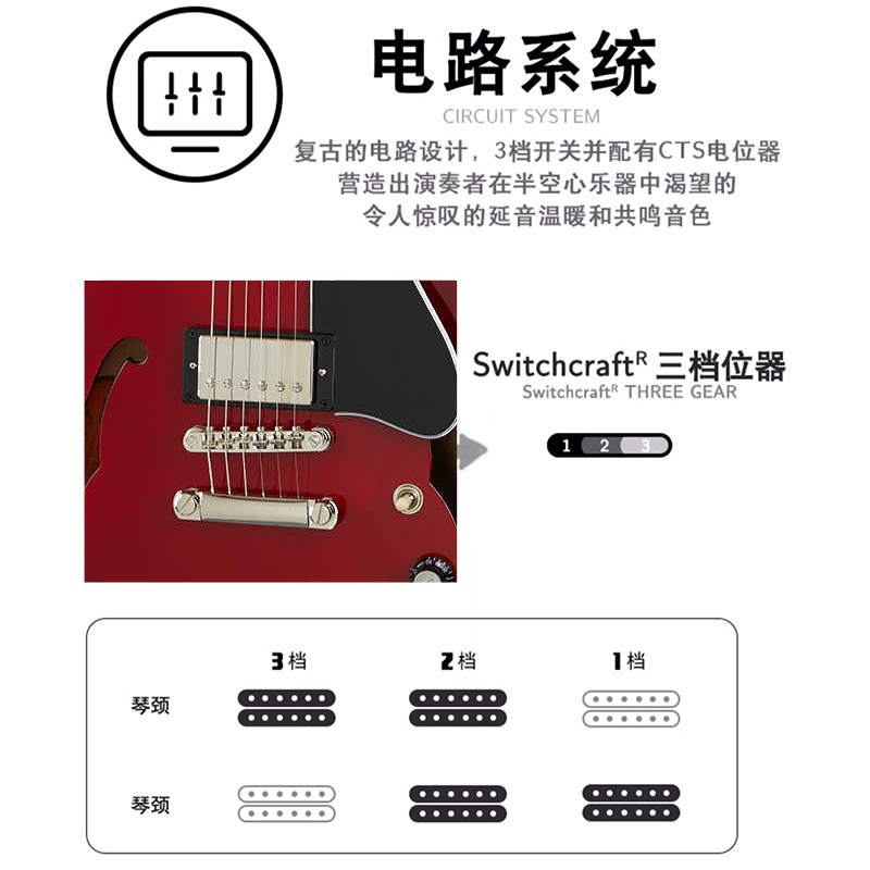 epiphone易普锋电吉他ES-335初学入门电吉他樱桃红色