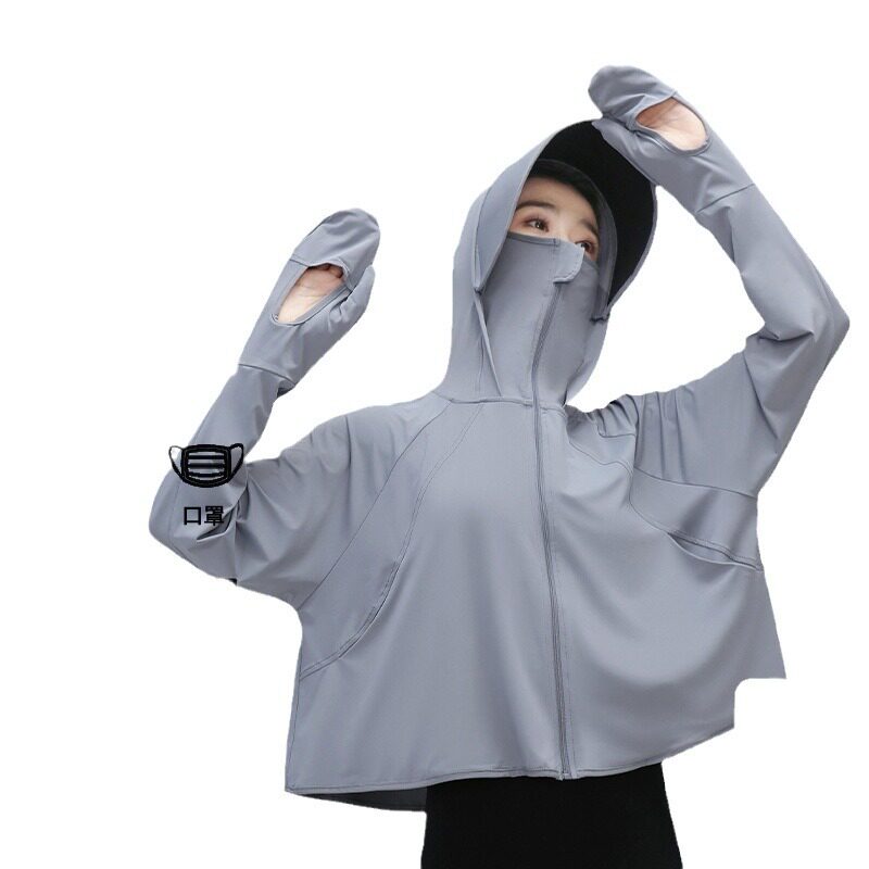 女士防晒衣薄款罩衫冰丝开衫防紫外线外套宽松防晒服轻薄UPF50+高清大图