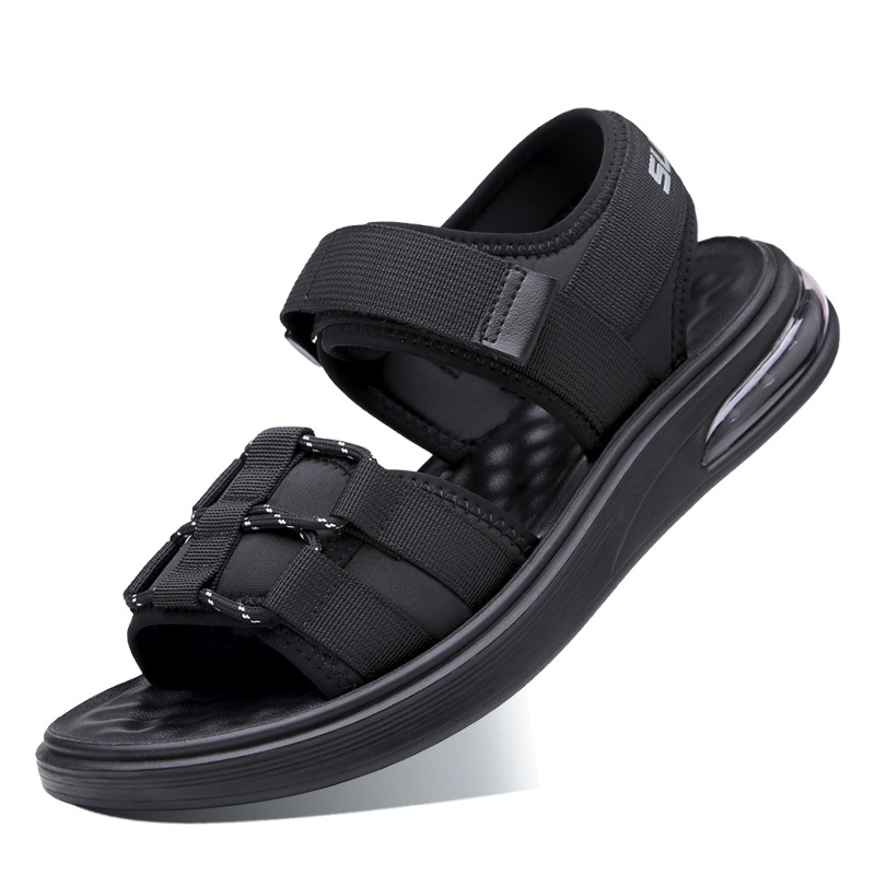 气垫增高凉鞋男士外穿2024夏季新款真皮休闲沙滩鞋男开车凉拖鞋潮_4453高清大图