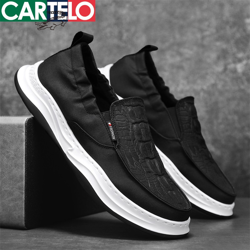 线下专柜同款卡帝乐鳄鱼cartelo新款一脚蹬时尚休闲鞋男士潮流板鞋