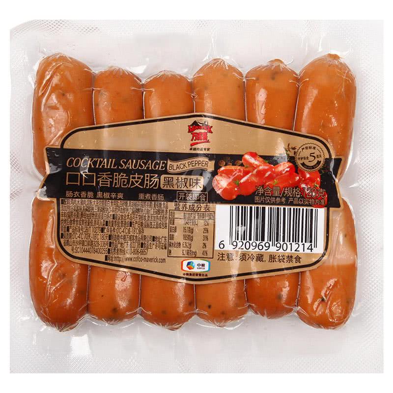 苏宁小店万威客脆皮鸡尾肠黑椒味120g