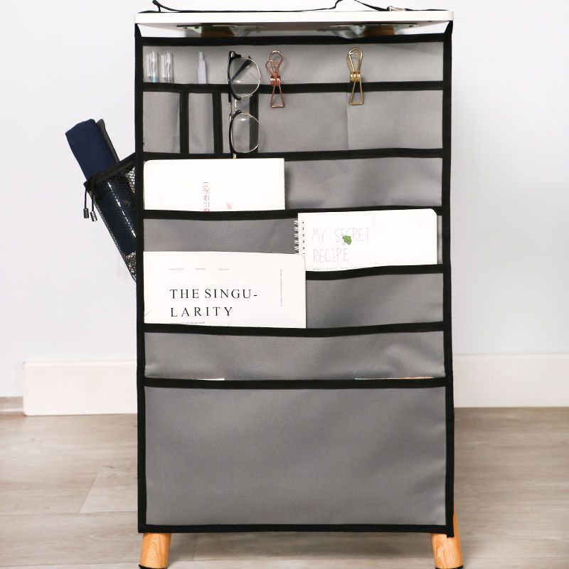 书袋课桌神器书挂袋挂书袋书本收纳袋学生书桌挂袋书袋课桌收纳袋灰色