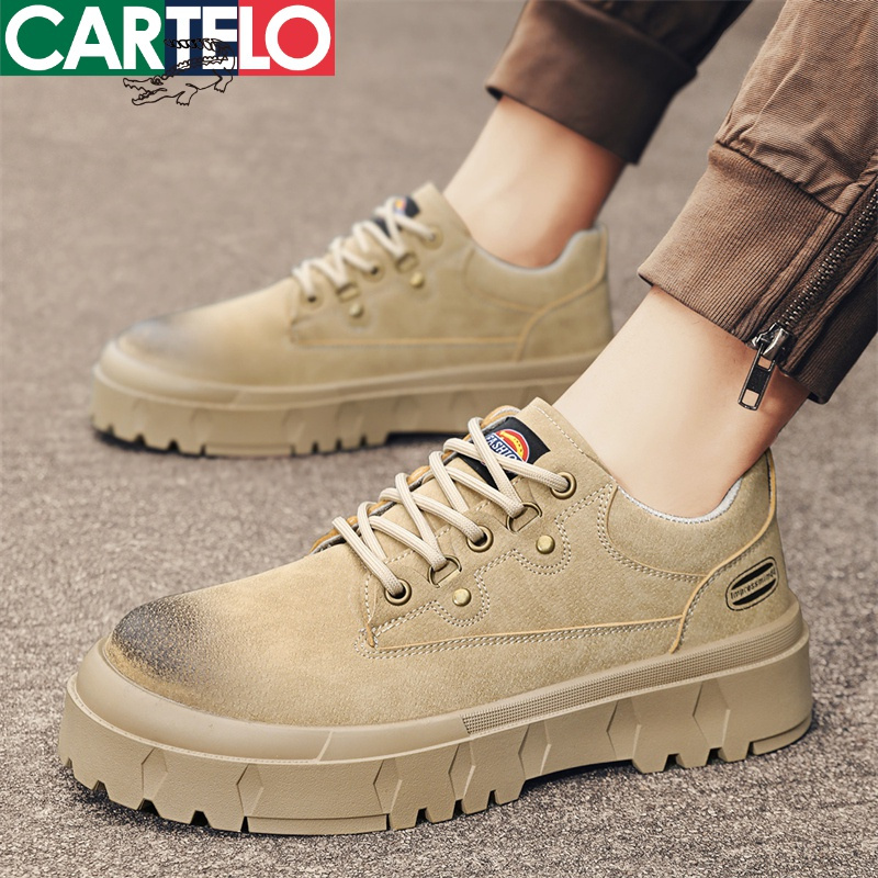 专柜同款卡帝乐鳄鱼cartelo新款男士低帮鞋休闲鞋户外工装鞋男鞋板鞋