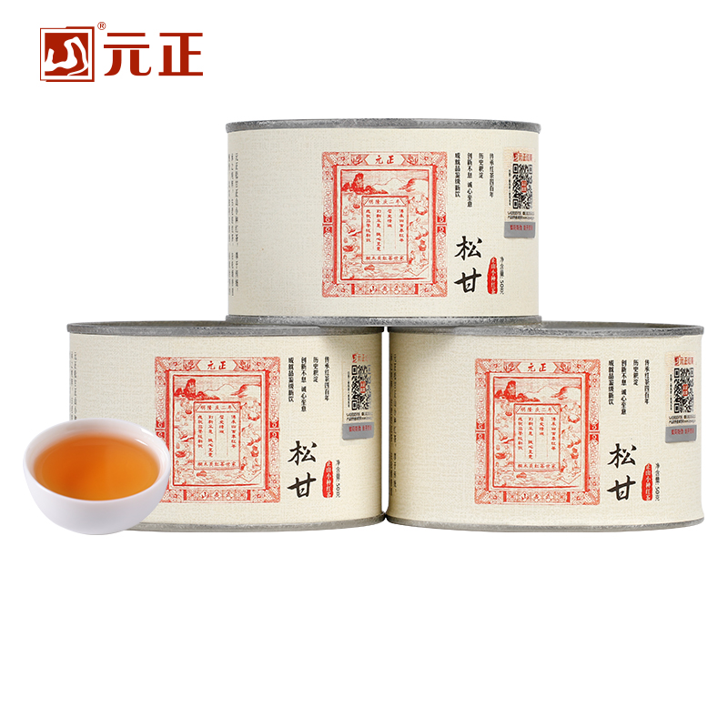 【元正】松甘 特级正宗武夷山小种红茶自饮茶票系列口粮茶罐装送礼 3罐 1罐/50g