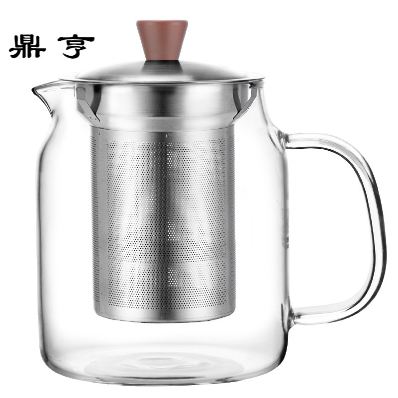 鼎亨玻璃花茶套装家用功夫茶具简约茶盘水果红花壶过滤耐热整套