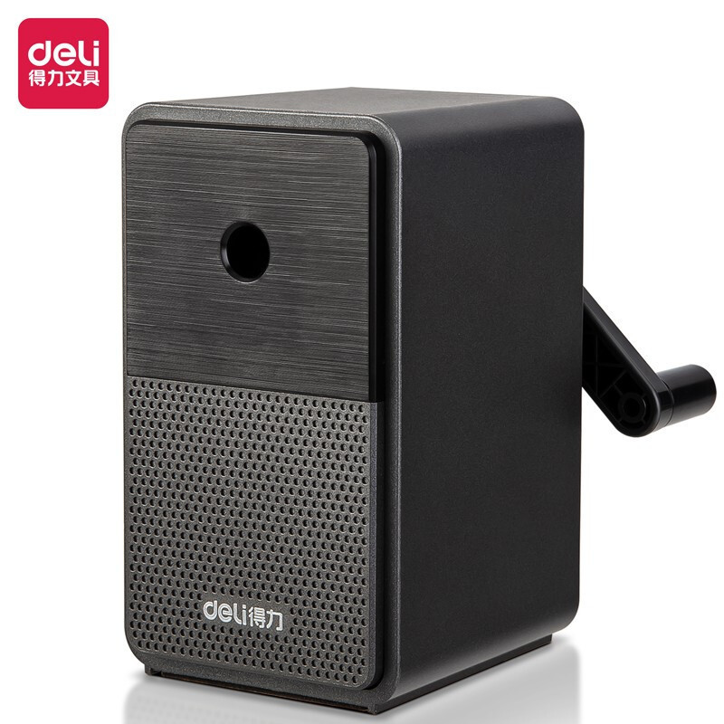 得力(deli) 71160 学生削笔机 5档笔尖粗细可调节 卷笔刀 曜石黑