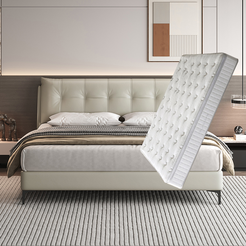 喜临门 暖暖+白骑士plus 真皮双人床 主卧大床现代简约风卧室婚床家具 暖暖[床架] +白骑士plus床垫