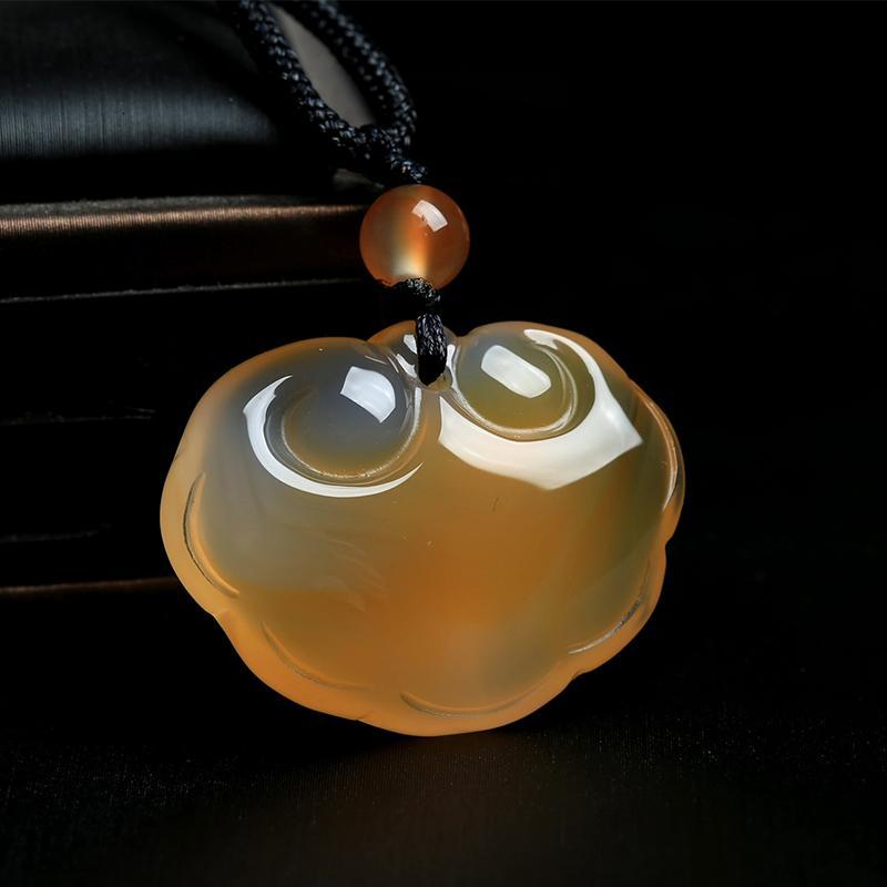 玛瑙如意坠男女款项链挂件儿童玉髓玉坠饰品带证书送女朋友七夕情人节