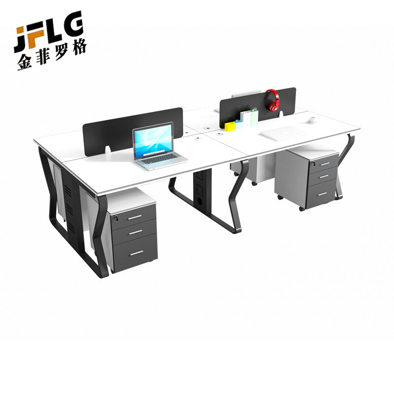苏宁 金菲罗格 办公家具 钢架职员员工办公桌高清大图