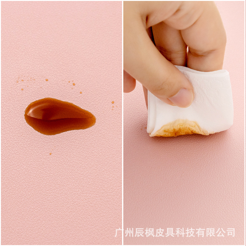 [补贴10%]鼠标垫小号皮质纯色可爱女生笔记本电脑垫防水皮革耐脏办公书桌垫高清大图