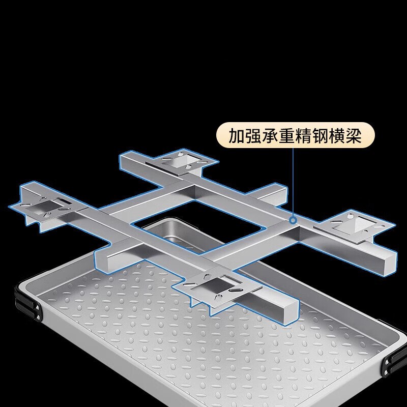 好企来 手推钢板车 4寸TPR轮 BY—0221 73CM*48CM高清大图