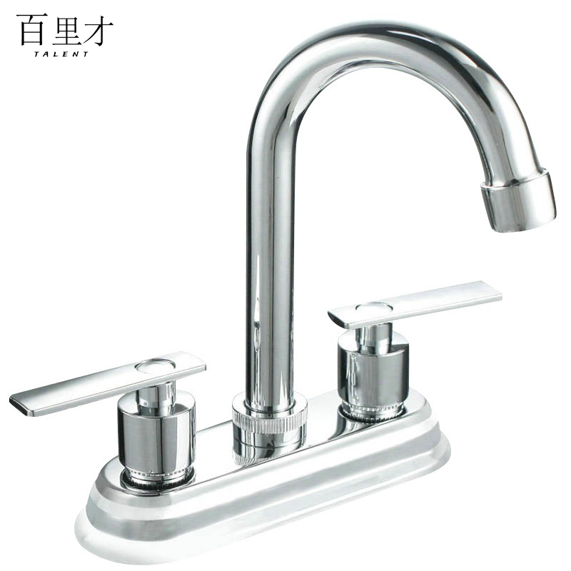 百里才 双孔双开冷热面盆龙头 15mm 个