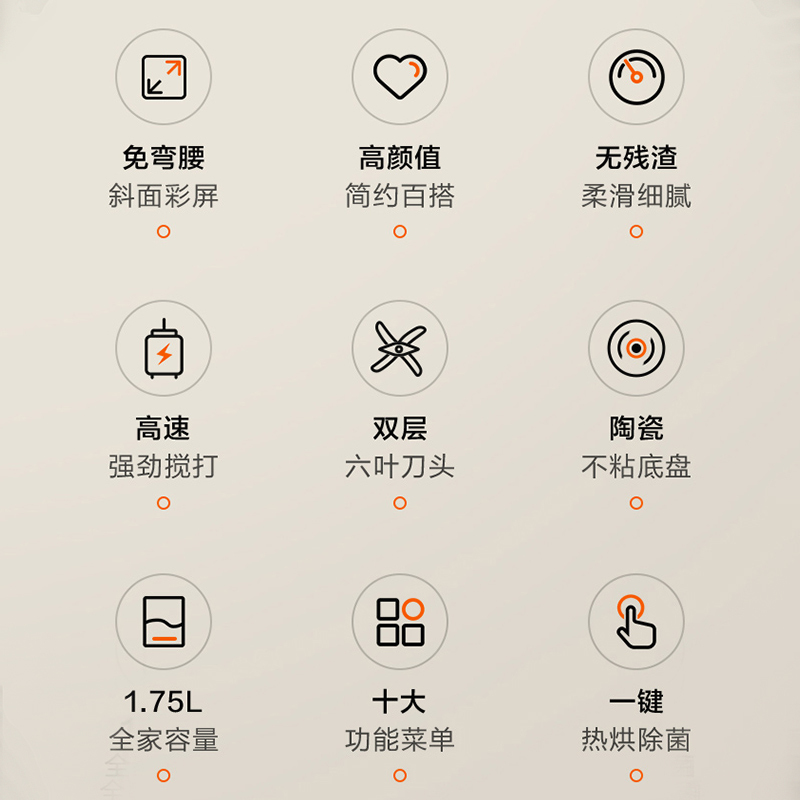 海尔免泡豆不沾底大容量豆浆机果汁机多功能彩屏触控破壁机 HPB-X117ASZ