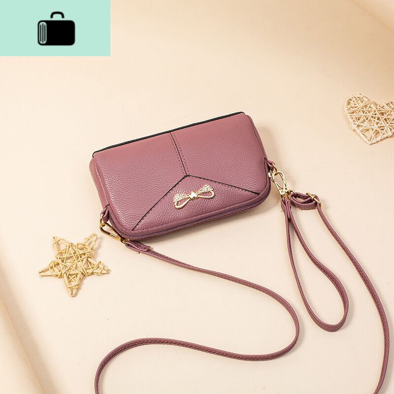 2020单肩斜挎女包休闲简约零钱手机包美女妈妈气质手抓包迷你小包NEW LAKE女士钱包/卡包 B款橡红