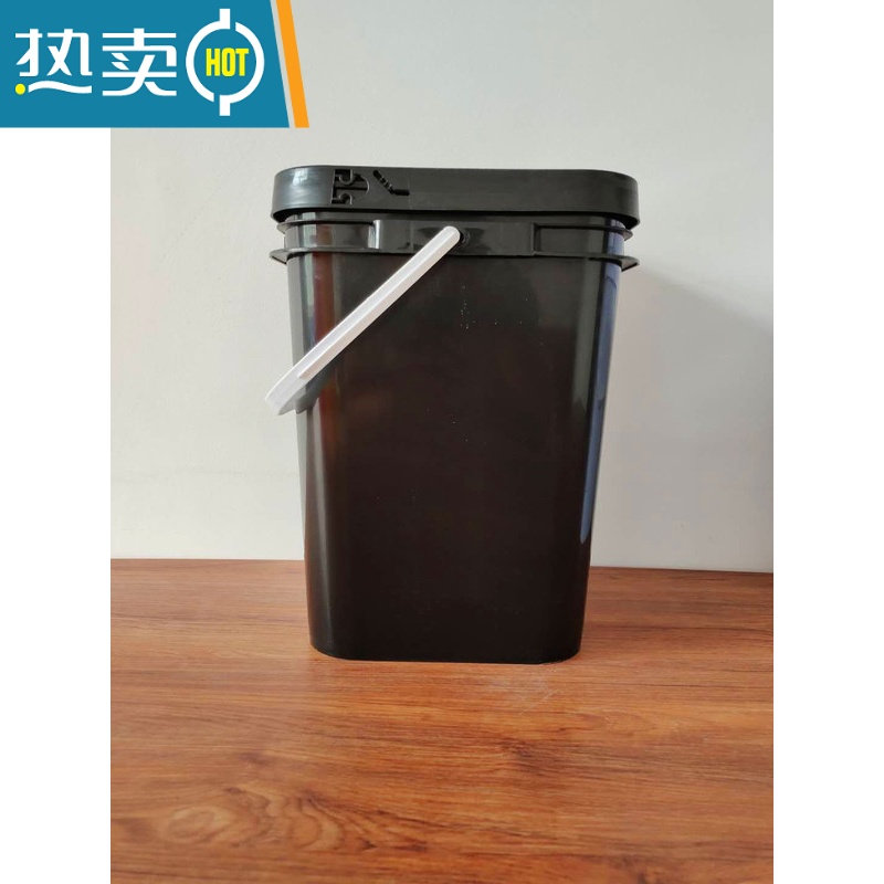 敬平正方形塑料包装家用水桶涂料乳胶漆狗粮桶胶水桶带盖加厚 20升20公斤正方形绿色无盖高清大图