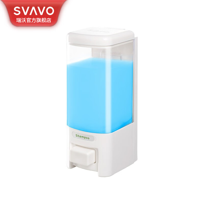 瑞沃(SVAVO)手动皂液器壁挂500ml 双头洗手液瓶酒店洗手液盒卫生间洗手瓶 白色-单格单位:个