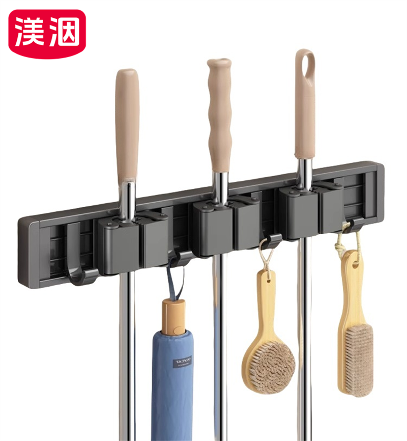 渼洇 拖把壁挂夹架 3卡4钩 个高清大图
