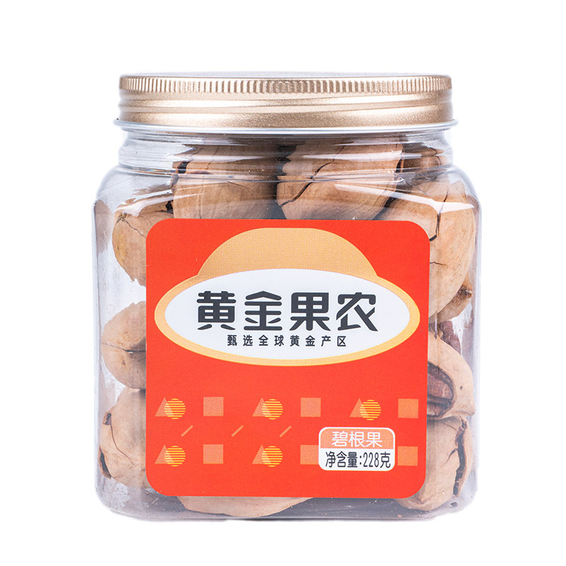 黄金果农碧根果228克营养健康美味零食罐装干果小吃高清大图