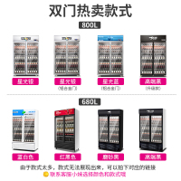 乐创(lecon) 饮料柜展示柜冷藏柜立式冰柜商用冰箱饮品啤酒蔬菜水果保鲜冷柜鲜花柜陈列柜 三门风冷下机组普通门蓝白色