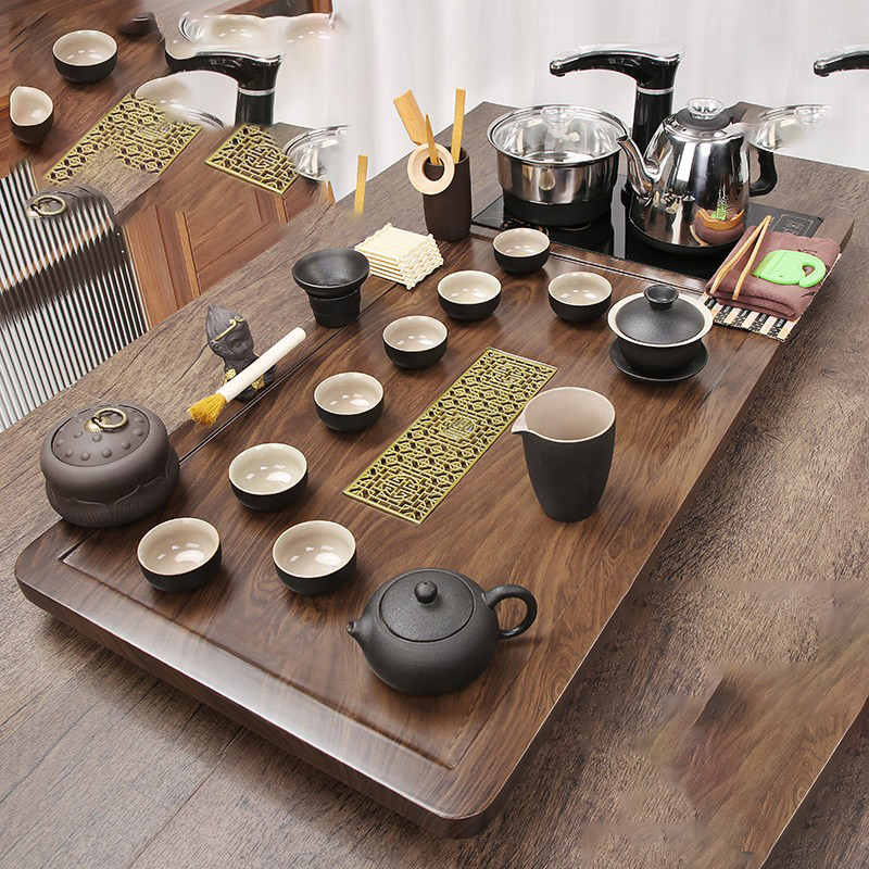 博世(BOSCH) 全自动茶盘烧水壶一体茶具套装家用客厅功夫泡茶台整套办公大茶海茶具+茶盘高清大图