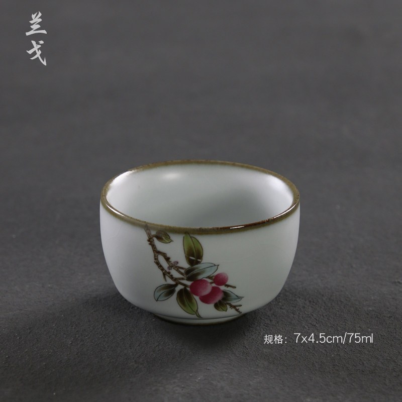 美帮汇汝窑茶杯茶具家用汝瓷品茗杯陶瓷敬茶碗单杯茶道配件主人杯个人杯高清大图
