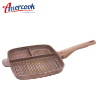 AMERCOOK 阿尔菲塔方煎锅不粘锅28cm 合金煎蛋煎饼锅煎牛排锅煎蛋千层煎盘平底锅 燃气灶电磁炉通用