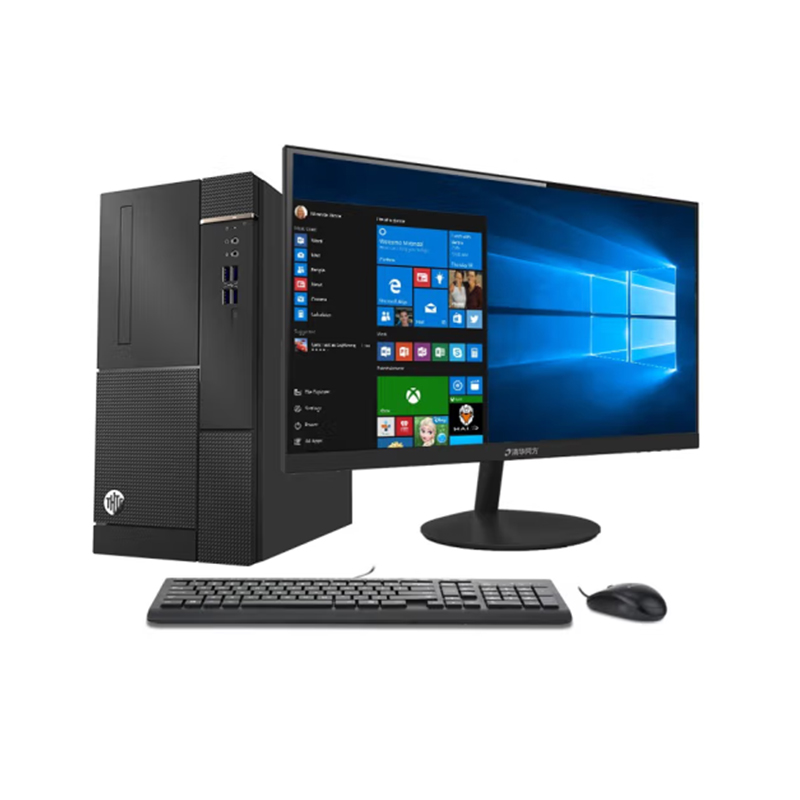 清华同方 超越E500 台式机定制 i5-10400 8G 1T+256GSSD 无光驱 21.5英寸高清大图