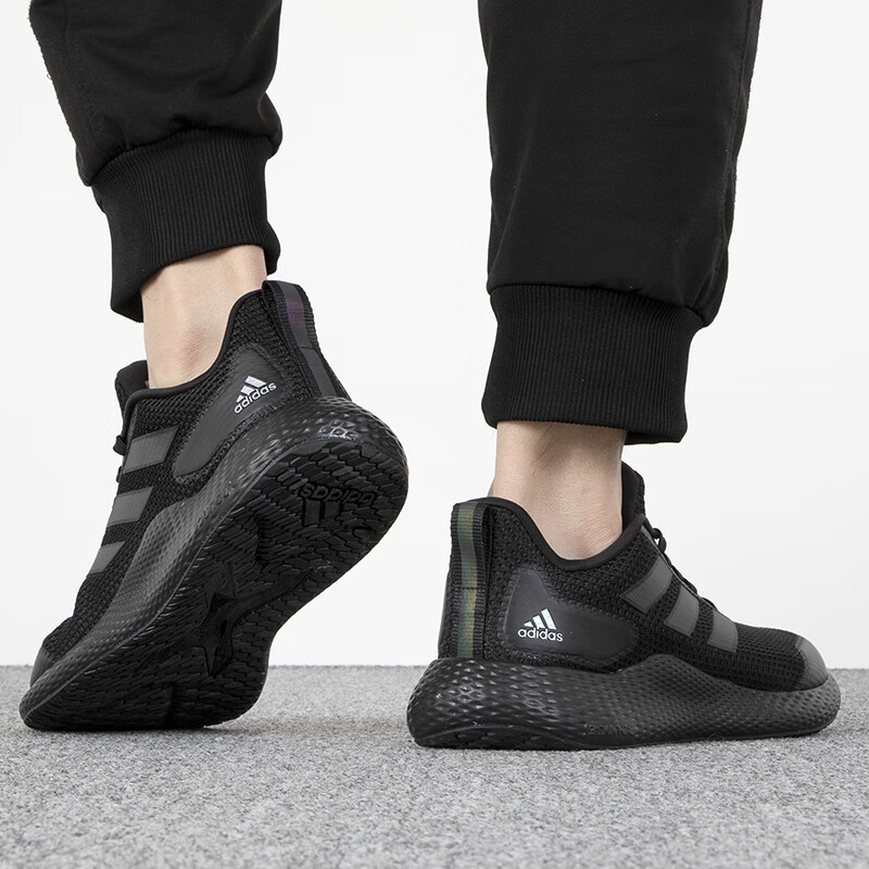 阿迪达斯adidas男鞋防滑耐磨运动鞋缓震透气黑武士低帮跑步鞋子if0585