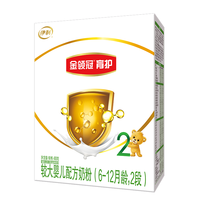 拍5盒减25元]伊利金领冠育护2段400g盒装6-12个月较大婴儿配方奶粉 二段