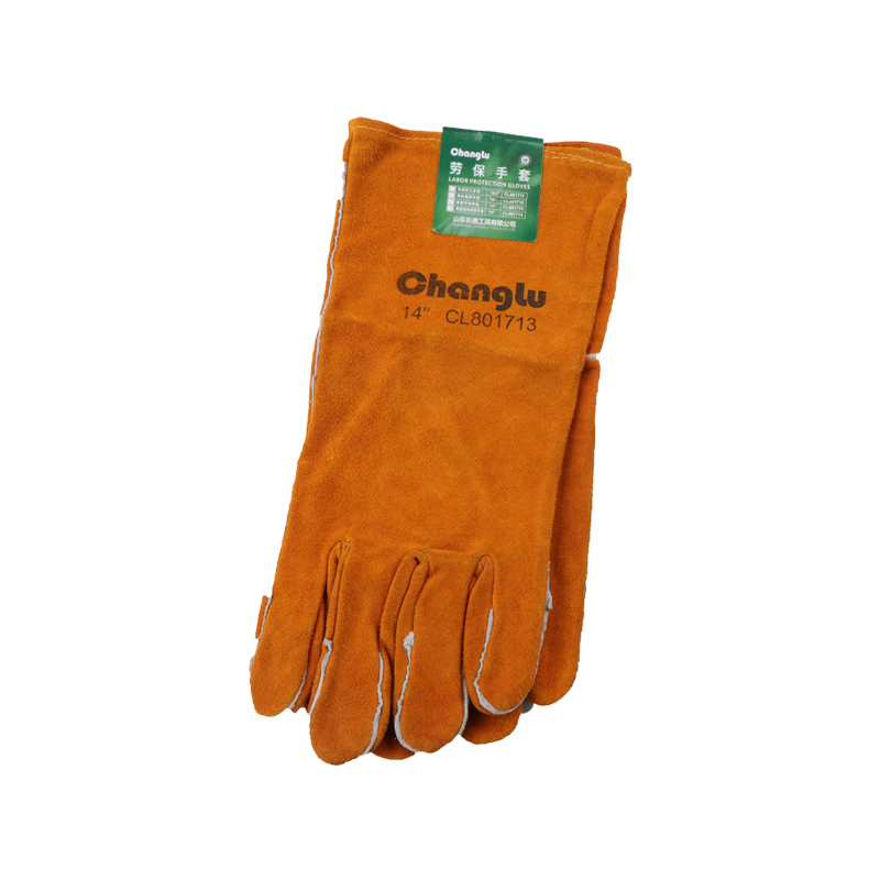 长鹿 双层加托仰焊手套 14“