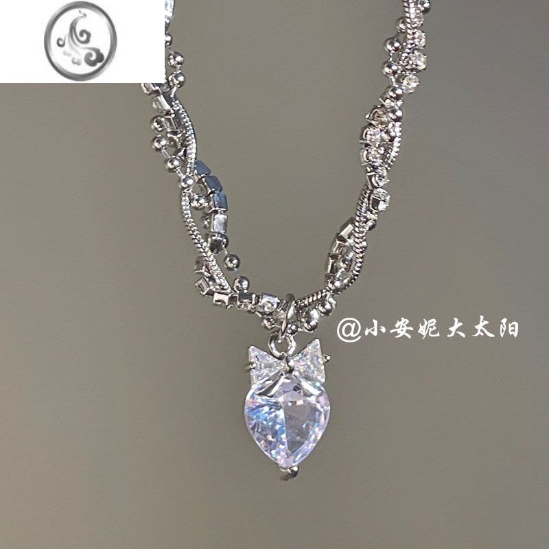 JiMi 爱心锆石项链女ins小众设计款缠绕链条甜酷风锁骨链图片
