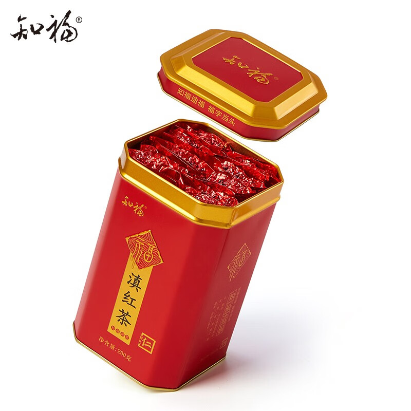 知福茶叶正宗云南滇红茶浓香型罐装独立小包装200g高清大图