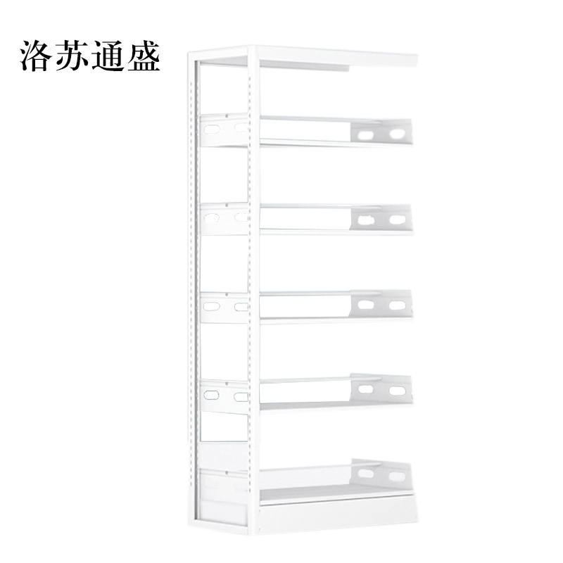 洛苏通盛图书馆书架阅览室货架资料档案架钢制书架单面五层副架常规款