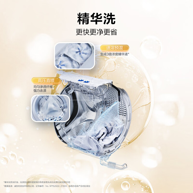 海尔 初色系列 滚筒洗衣机 洗干一体机 精华洗 智投 超薄 1.11洗净比 XQG100-HD28B 冰河银高清大图