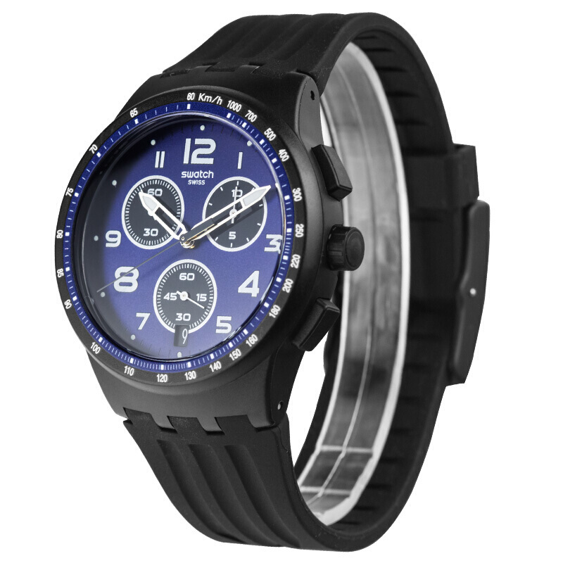 斯沃琪(SWATCH) 手表 果冻日历三眼计时 树脂 石英 男女通用表SUSB402