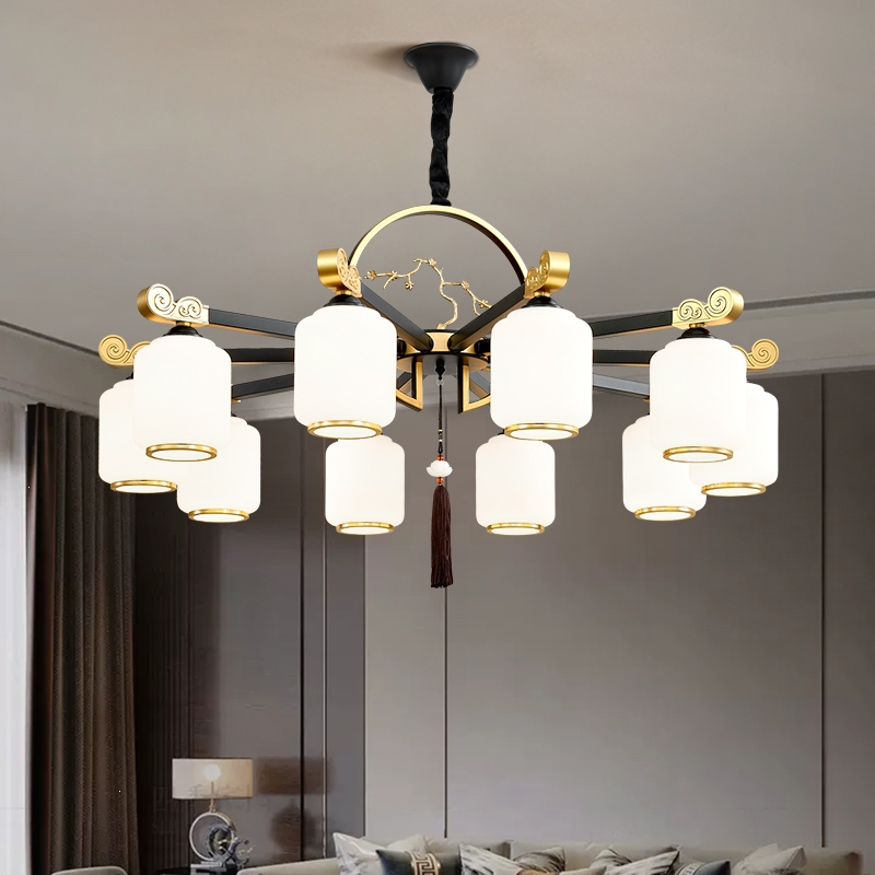 法耐客厅吊灯2023新款新中式别墅复式楼大吊灯餐厅灯现代中式灯具大全
