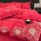 悠梦嘉居 80双锦刺绣四件套 YJ-1321被套200*230床单245*250枕套48*74*2玫瑰红