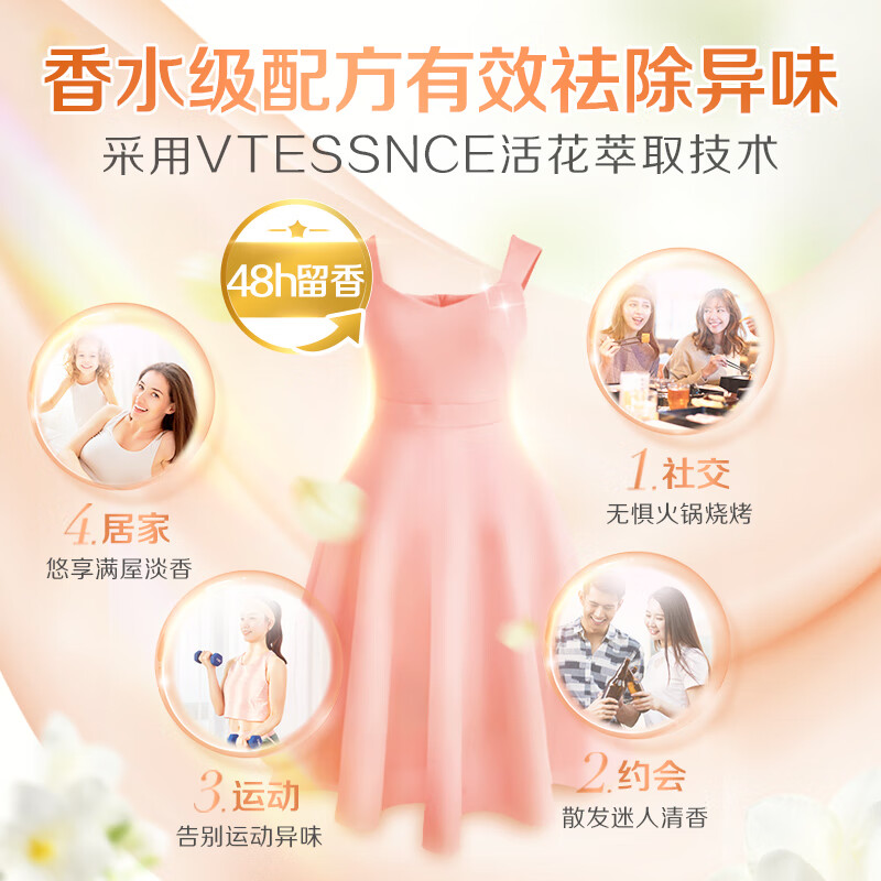 立白浓缩香柔倍净洗衣凝珠34颗盒装(橙花小苍兰)272g*3高清大图