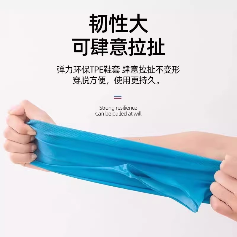 雨鞋套男女款防水鞋套外穿防滑防雨脚套加厚耐磨儿童硅胶雨天雨靴高清大图