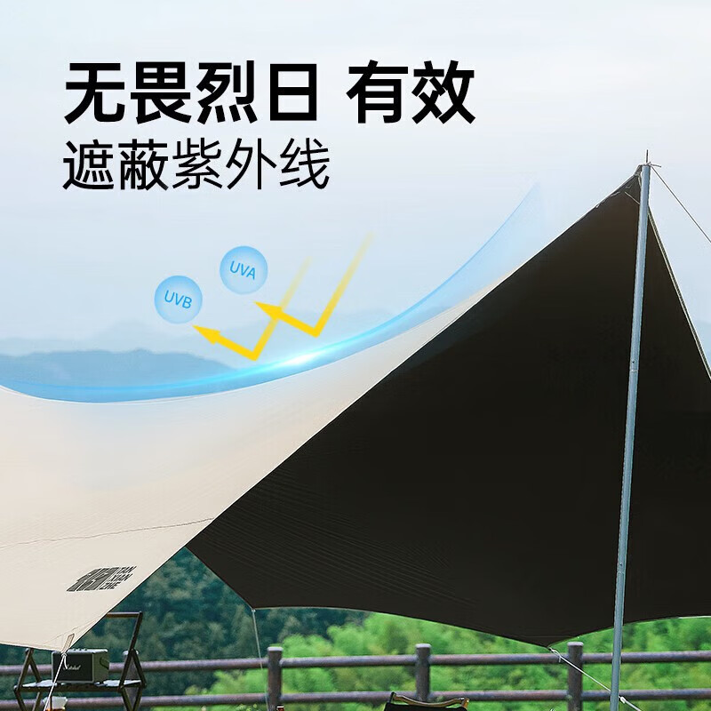 探险者(TANXIANZHE) 黑胶天幕帐篷户外防风防晒涂银野餐露营装备八角蝶形遮阳棚 TXZ-2121
