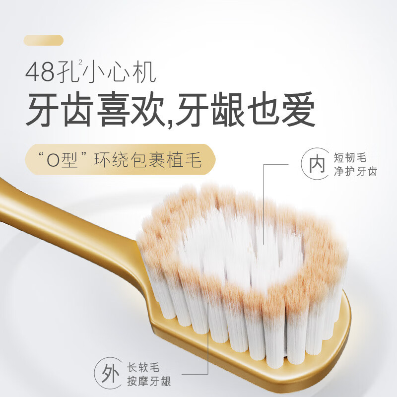 高露洁(Colgate) 48孔宽头护龈超细软毛牙刷 8支 宽柔绵绵丝成人牙刷 莫兰迪色颜色随机高清大图
