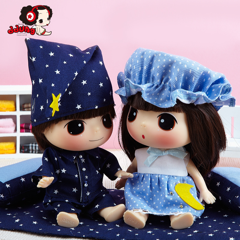 冬己情侣娃娃女孩公主洋娃娃可爱萌娃娃玩偶公仔送女友生日礼品FDE1912(英伦情侣装)