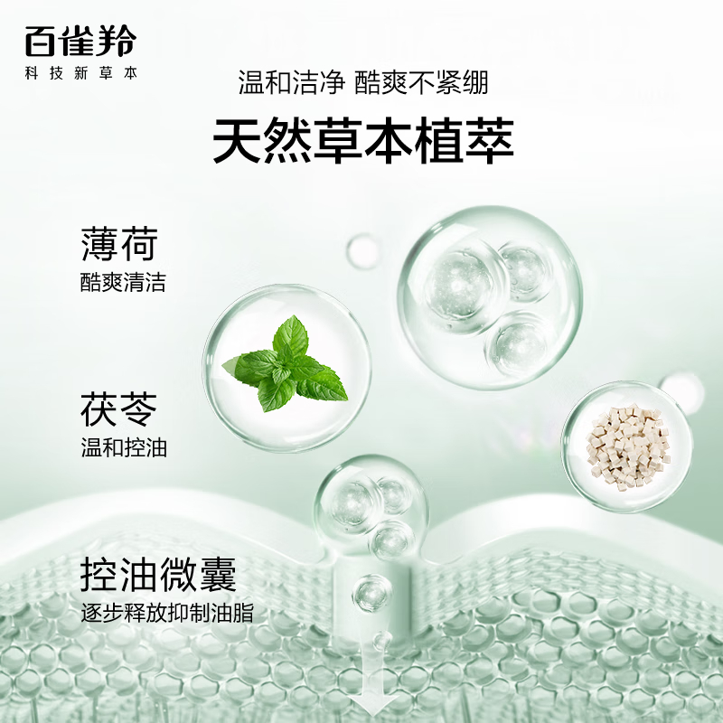 百雀羚(PECHOIN) 男士护肤 男士洗面奶2支装 净衡保湿控油洁面乳100g*2七夕礼物高清大图